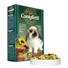 Корм Padovan PREMIUM CONIGLIETTI для декоративных кроликов на всех стадиях жизни 500g