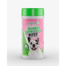 Салфетки ESPREE Oatmeal Baking Soda Wipes 50шт с протеинами овса и пищевой содой для экспресс очищения кожи и шерсти собак