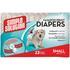 Подгузники с узором SS Fashion Disposable Diapers Small для собак мелких пород 12шт