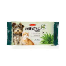 Очищающие влажные салфетки PADOVAN Pet Wipes Aloe с алоэ вера и ароматом зеленого чая для собак и кошек 40 шт