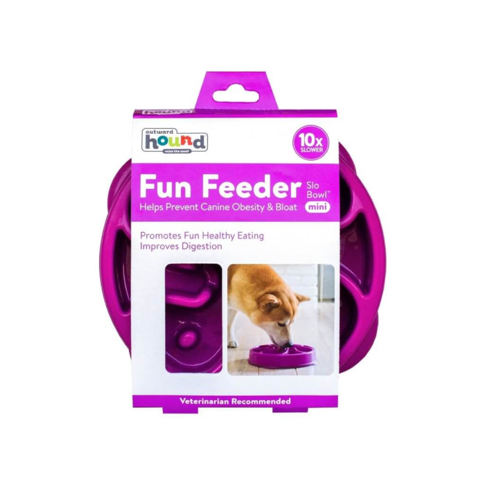 Миска-лабиринт для собак Outward Hound Fun Feeder Slo-Bowl, фиолетовая, цветок 20см