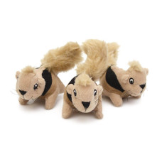 Іграшка-піщалка для собак Outward Hound Hide-A Refill Animals Outwardhound Squeakin Squirrels Білки коричневі 3 шт