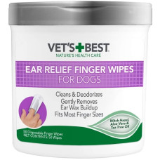 Салфетки VET`S BEST Ear Relief Finger Wipes (50 шт) для чистки ушей собак