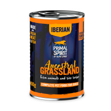 Полнорационный влажный корм для взрослых собак PRIMAL SPIRIT ANCESTRAL GRASSLAND (Примал Спирит Ансестрал Грасслендс), с иберийской свининой, 400 г