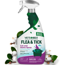 Универсальный спрей Vet's Best Flea & Tick Home Spray for CATS Cottonspice для кошек и для дома от насекомых с ароматом хлопка и специй, 945 мл