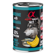 Полнорационный влажный корм Alpha Spirit Sardine with Banana с сардиной и бананами для взрослых собак 400 г