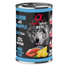Полнорационный влажный корм Alpha Spirit Salmon with Pineapple с лососем и ананасами для взрослых собак 400 г