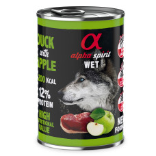 Полнорационный влажный корм Alpha Spirit Duck with Green Apple с уткой и зелеными яблоками для взрослых собак 400 г