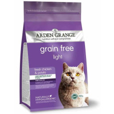 Беззерновой диетический, низкокалорийный корм для кошек Arden Grange Light chicken/potato со свежей курицей и картофелем, 2 кг