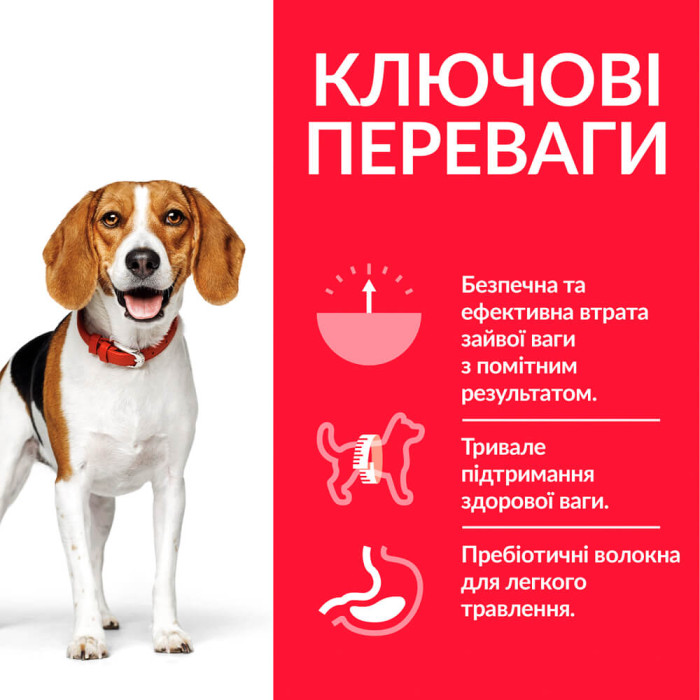 Корм Hill's Science Plan Canine Adult Perfect Weight Medium для досягнення та підтримки здорової ваги собак середніх порід, з куркою 2кг