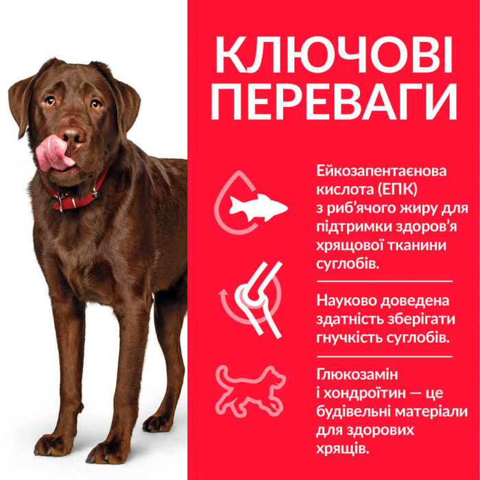 Корм Hill's Science Plan Healthy Mobility Large Breed Adult для поддержания здоровья суставов и активной жизни собак крупных пород (25 кг+), с курицей