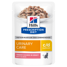 Вологий корм Hill’s PRESCRIPTION DIET c/d Multicare для котів, догляд за сечовидільною системою, з лососем, пауч, 85 г