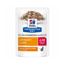 Влажный корм Hill’s PRESCRIPTION DIET c/d Multicare Stress для кошек, уход за мочевыделительной системой (струвиты, оксалаты, цистит), с курицей, пауч, 85 г