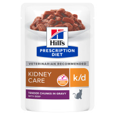 Hill’s Prescription Diet k/d Вологий корм для котів підтримка функції нирок, з яловичиною, пауч, 85 г