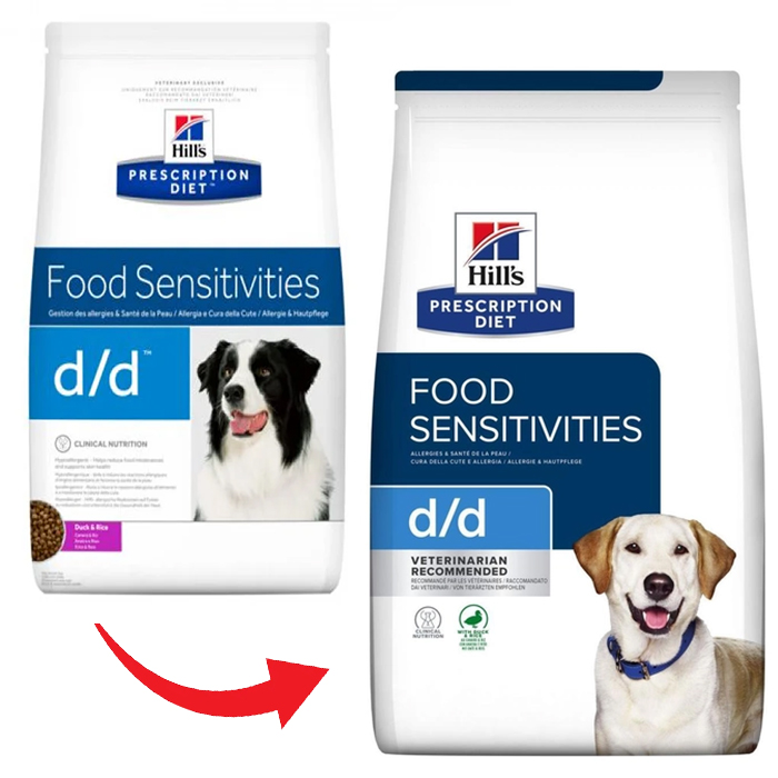 Корм Hill's Prescription Diet D/D для собак с повышенной пищевой чувствительностью/заболеваниями кожи, с уткой и рисом 1,5кг