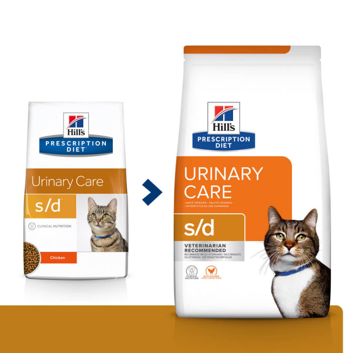 Корм Hills Prescription Diet Feline S/D, способствует растворению струвитных уролитов у кошек 1,5кг