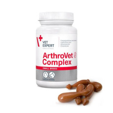 Добавка VetExpert ArthroVet HA Complex Twist Off (ВетЭксперт Артровет ГК Комплекс) для поддержки и защиты суставов собак малых пород и кошек (глюкозамин, хондроитин, гиалуроновая к-та), 60 капсул