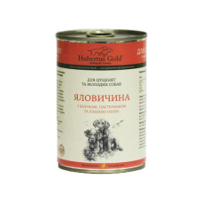 Консерви для цуценят та молодих собак Hubertus Gold, яловичина з яблуком та пастернаком, 400г