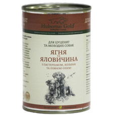 Консервы для щенков и молодых собак Hubertus Gold, ягненок и говядина с пастернаком и кольраби, 400г