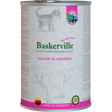 Консерва для котят Baskerville Super Premium Kalb Mit Brlaubeeren, телятина с черникой, 400g