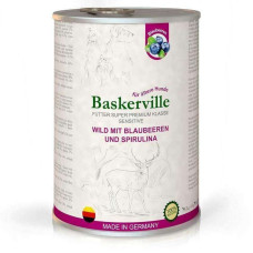 Консерва для собак Baskerville Sensitive Wild Mit Blaubeeren und Spirulina с олениной, черникой и спирулиной