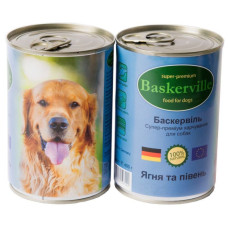 Консерва для собак Baskerville, мясо ягненка и петуха 