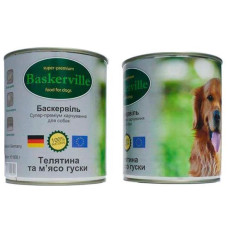 Консерва для собак Baskerville, телятина с мясом гуся