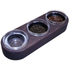 Тройная подставка под миски для кошек и собак «Three line»