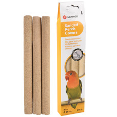 Чехол с песчаным покрытием на жердочку для птиц Flamingo Sanded Perch Covers, L / d 20 мм, 24 см, 3 шт
