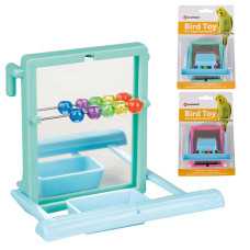 Игрушка для попугаев зеркало с жердочкой Flamingo (ФЛАМИНГО) MIRROR PERCH, пластик 10х7х9 см