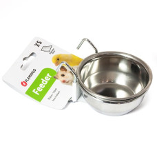 Кормушка для мышей, хомяков, дегу, шиншилл, небольших птиц Flamingo Feeder With Hook, навесная с крючками d=8 см, 0.15л