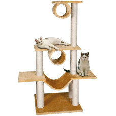 Спально-игровой комплекс для котов Flamingo Scratch Tree, многоуровневый, 104х57х140 см, бежевый