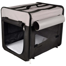Складная сумка-переноска для собак Flamingo Smart Top Plus, ткань, черно-серый, 94х56х71 см
