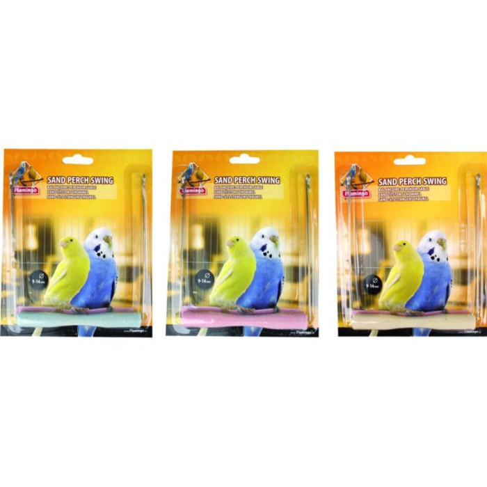 Іграшка для птахів Flamingo Swing Sand Perch, гойдалка з піщаною жердинкою, 14х1,5 см