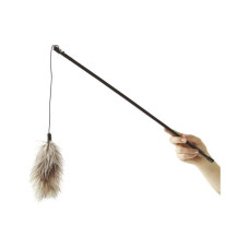 Іграшка дражнилка для котів, вудка з натуральним пір'ям Flamingo Feather Boa, 60 см
