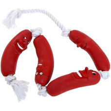 Сосиска на веревке Flamingo Sausage On Rope игрушка для собак, латекс, 72см