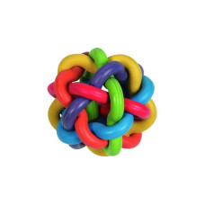 Іграшка для собак плетений різнобарвний м'яч Flamingo Ball Colors, гума, 10 см