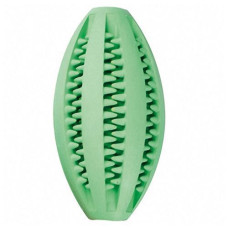 Іграшка для собак, овальний м'яч із зубцями та запахом м'яти Flamingo RUGBY WITH MINT, гума, 11,5х6,5 см