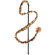 Іграшка вудка для котів з пір'ям та дзвіночком Flamingo Leopard Fishing Rod, 50 см