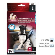 Шлейка в автомобиль для собак Flamingo Car Safety Harness, 17-24 кг, 68-86 см, L