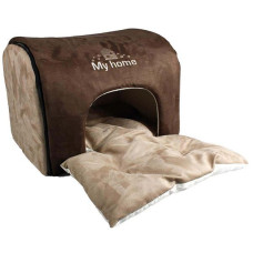 Домик для котов и собак малых пород Flamingo My Home, 45х35х30 см, коричневый