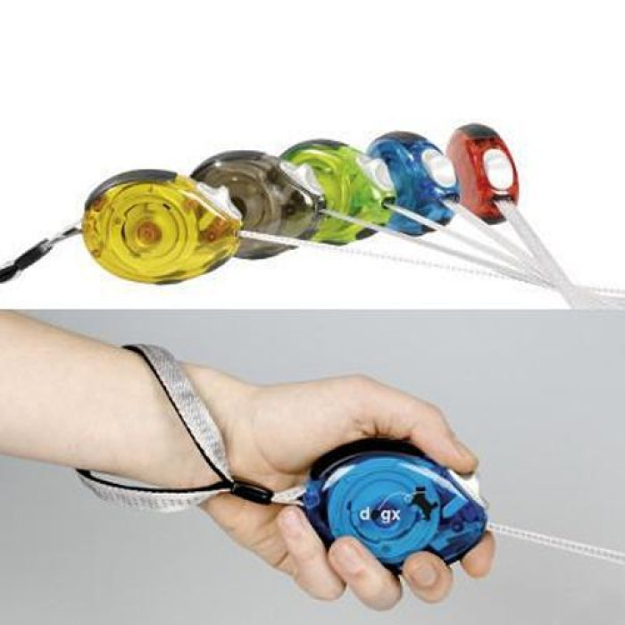 Повідець рулетка для собак Flamingo Dogx2GO Belt Glassy, ??світловідбивна стрічка, 2 м, синій