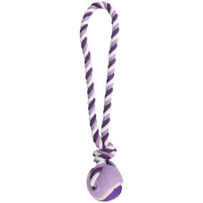 Мяч на канате для собак Flamingo Cotton Rope With Tennis Ball S - 6х6х40 см