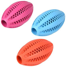 Мяч резиновый регби для собак Flamingo Dental Rugby Ball, 11х6х6 см