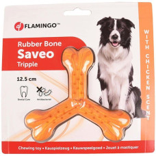 Іграшка для собак Flamingo Rubber Flexo Saveo Triple Bone Chicken, смак курки 10х8,5 см