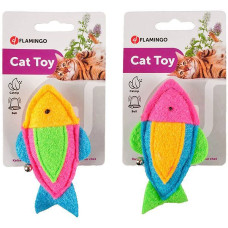 Игрушка для котов с колокольчиком и кошачьей мятой Flamingo Viny Fish With Bell