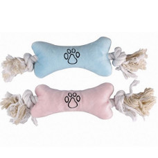 Плюшевая кость на канате для щенков Flamingo Puppy Plush Bone 22х7,5х4 см