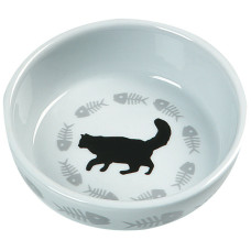 Миска для котов Flamingo Cats Single, керамика, 12*3,5 см