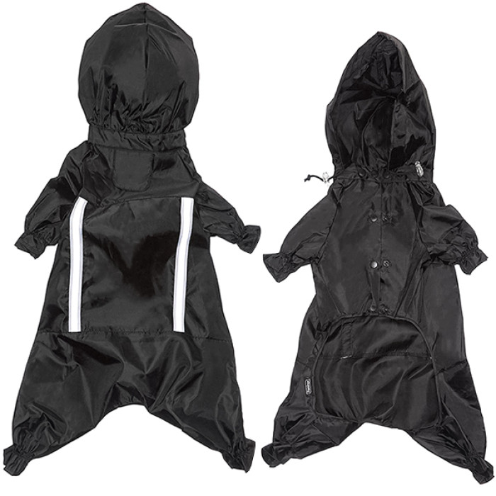 Комбінезон для собак з капюшоном Flamingo RAINCOAT SAFETY, чорний, 38 см
