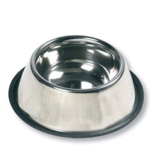 Миска для собак с резиновым ободком Flamingo Dish Rubber Rim, нержавейка 0.47, d=13 см